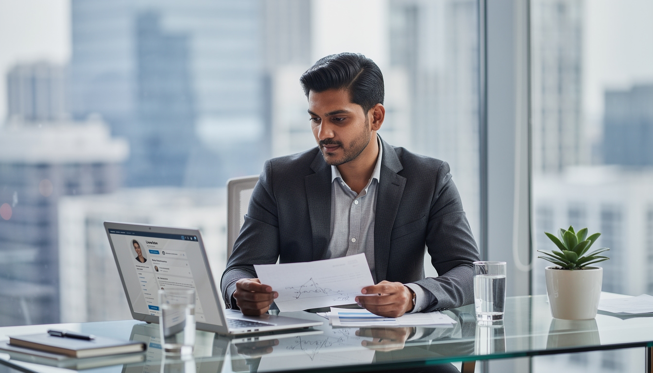 Profesional desarrollando su perfil de experto online